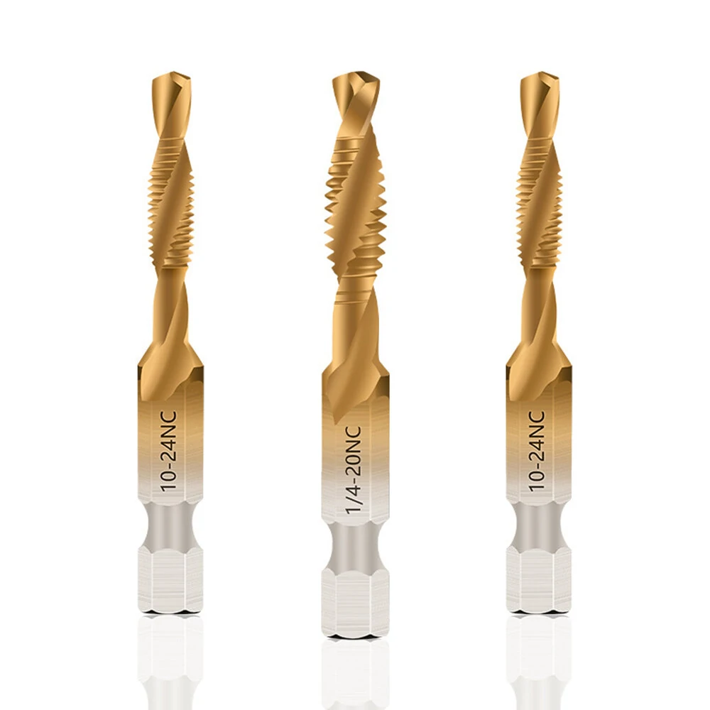 HSS Hex Shank Tap & Drill Bit Set | 6pcs Spiral Flute | 6-32NC to 1/4-20NC Imperial - Image 2