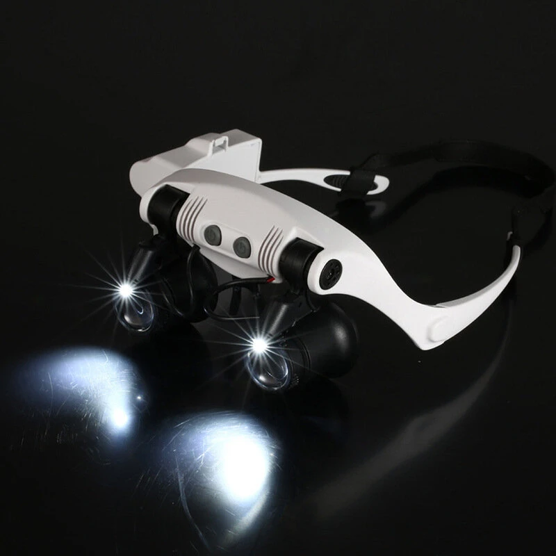10X-25X LED Magnifier Glasses | 8 Lens Jeweler Loupe with Light for Watch Repair - Image 5