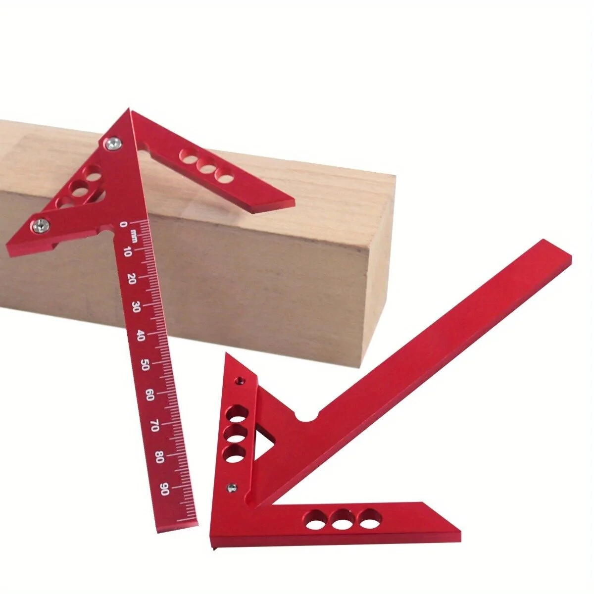 Aluminum Center Finder Woodworking Square - 45/90 Degree Angle Gauge | Metric/Imperial Ruler - Image 3