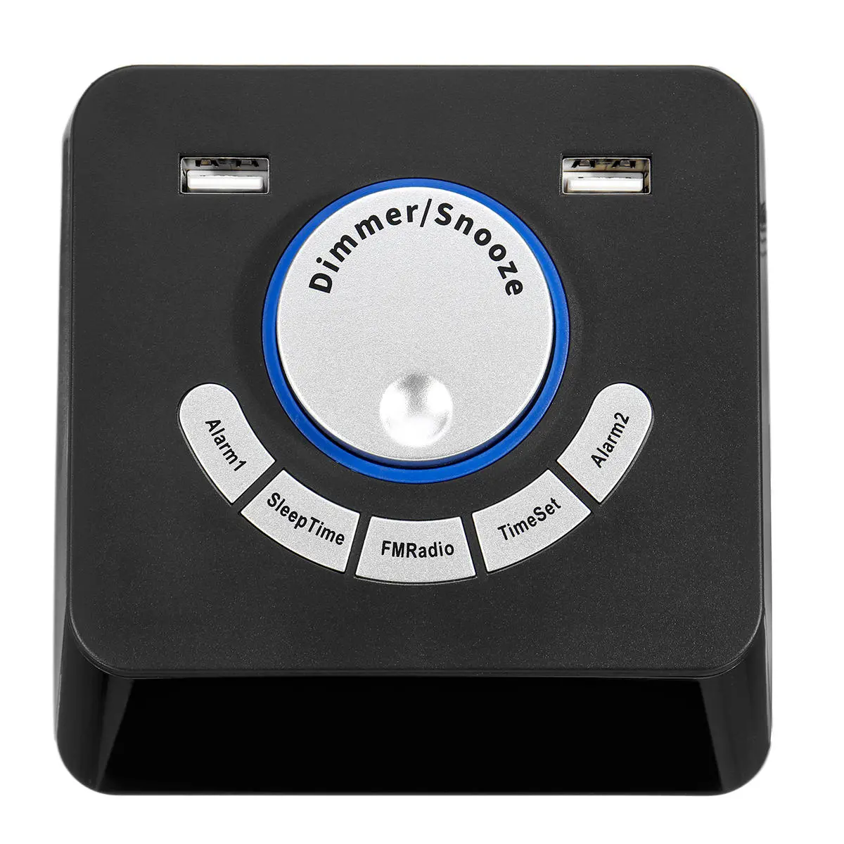 USB 2.0 Digital Alarm Clock - 5 Level Dimming, FM Radio, Multi-Function - Image 4