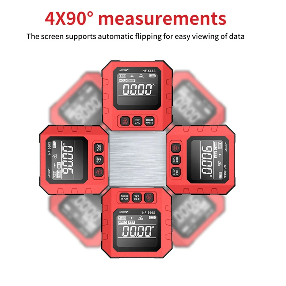 NOYAFA NF-566 Digital Inclinometer - 4x90° VA Display | Magnetic Sides & USB-C Charging - Image 5
