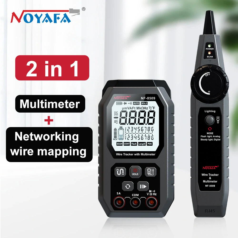 NOYAFA NF-8509 2-in-1 Network Cable Tester | Wiremap POE Length NCV | Multimeter - Image 2