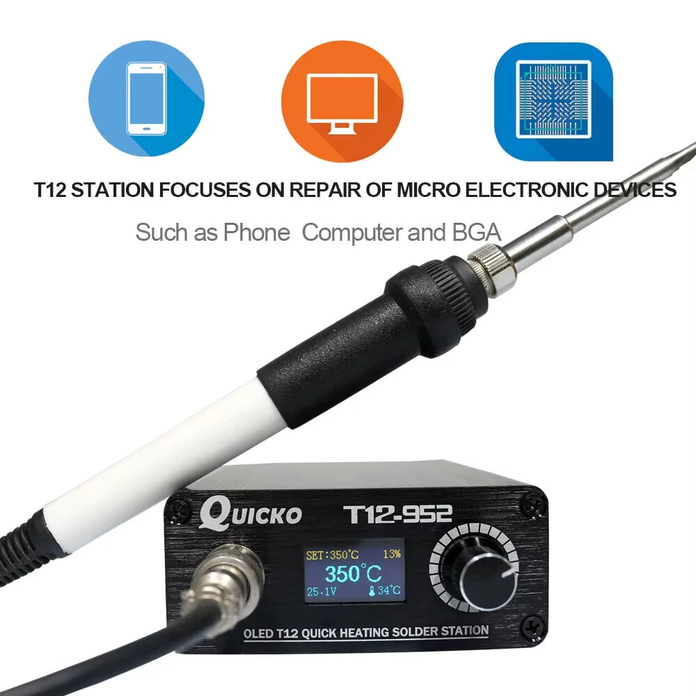 QUICKO T12-952 Soldering Iron Station | Quick Heating OLED Display | Auto Sleep - Image 2