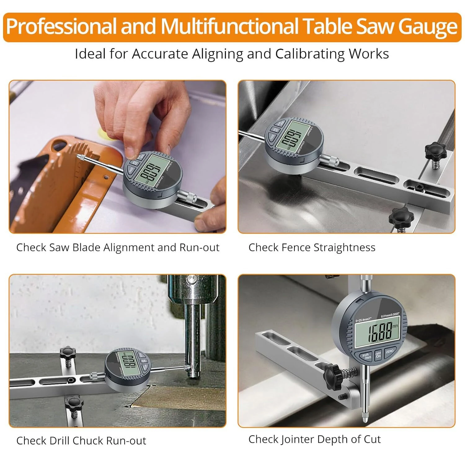 Digital Dial Indicator Table Saw Gauge | 0-1 Inch Range | For 3/4 Inch+ Slots - Image 5