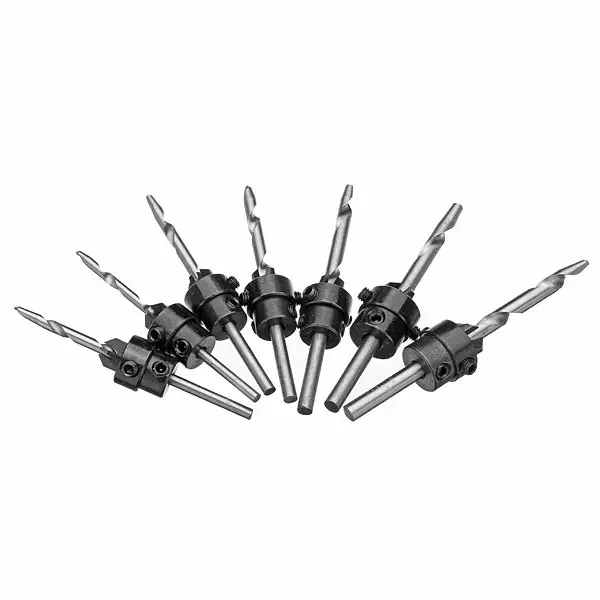 CraftPro 7pc Tapered Countersink Drill Bits with Adjustable Stop Collar Set - Image 2
