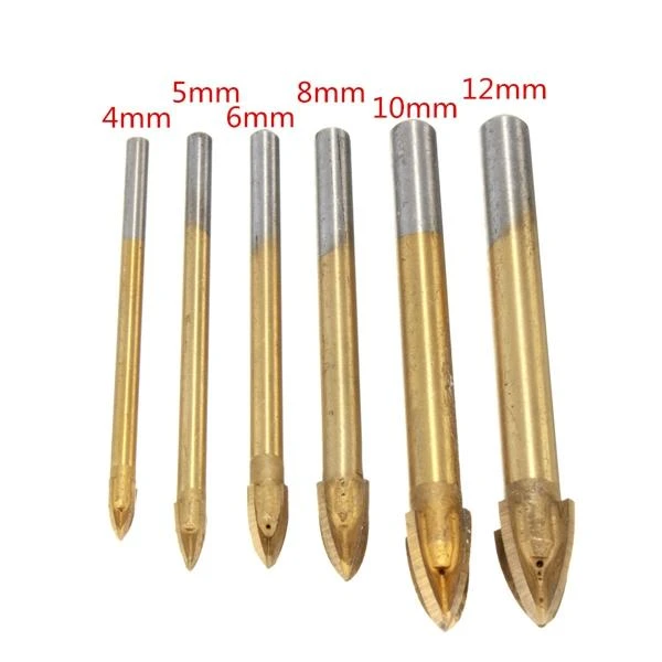 4-12mm Alloy Cross Tip Drill Bit | Glass Tile Ceramic Triangle Hole Saw - Image 2