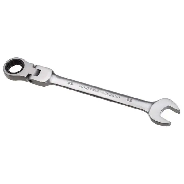 Chrome Flexible Head Ratchet Wrench - 22mm Metric Spanner Nut Tool - Image 2