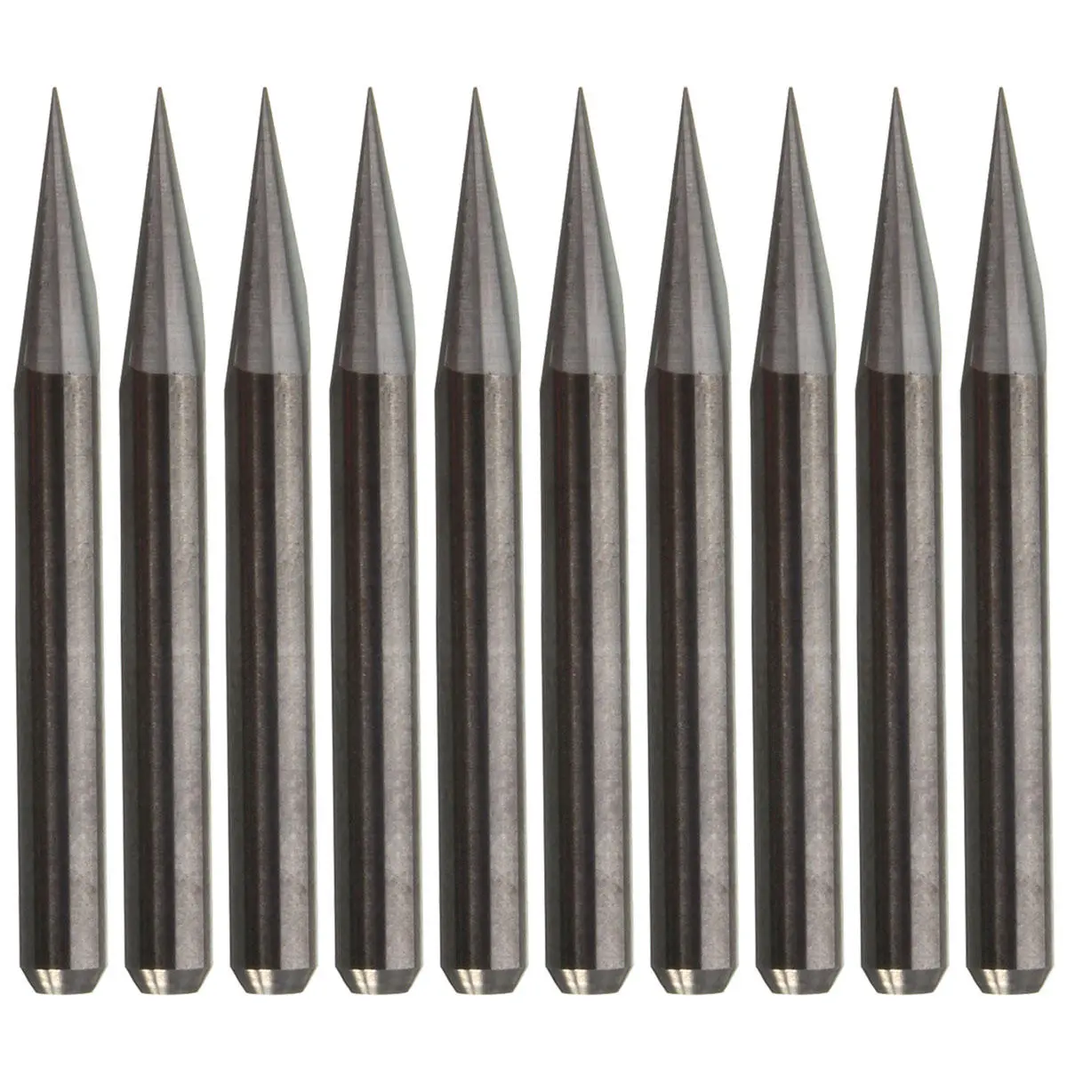 Carbide PCB Engraving Bits - 10pcs 0.2mm Tip 20 Degree 3.175mm End Mill - Image 2