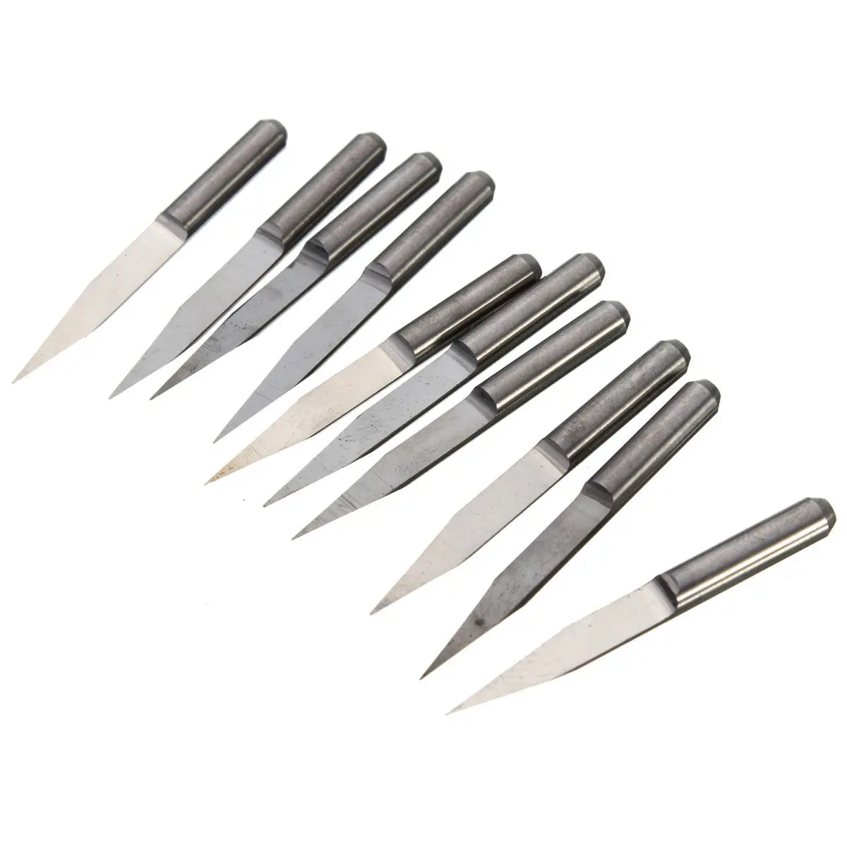 Carbide PCB Engraving Bits - 10pcs 0.2mm Tip 20 Degree 3.175mm End Mill - Image 3