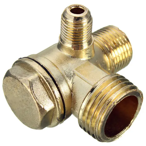 90 Degree Brass Check Valve - Male Threaded Connector for Air Compressor - Image 3
