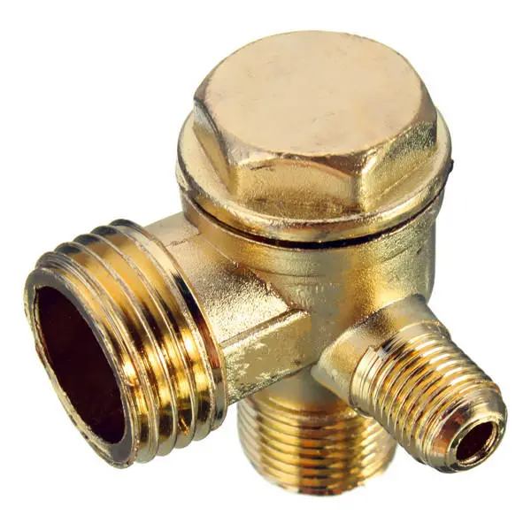 90 Degree Brass Check Valve - Male Threaded Connector for Air Compressor - Image 4