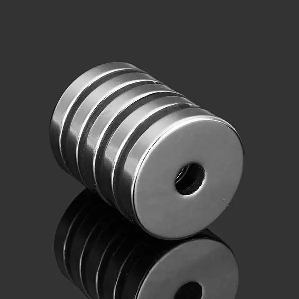 5pcs N35 Strong Neodymium Disc Magnets - 25mm x 5mm with 6mm Hole - Image 2