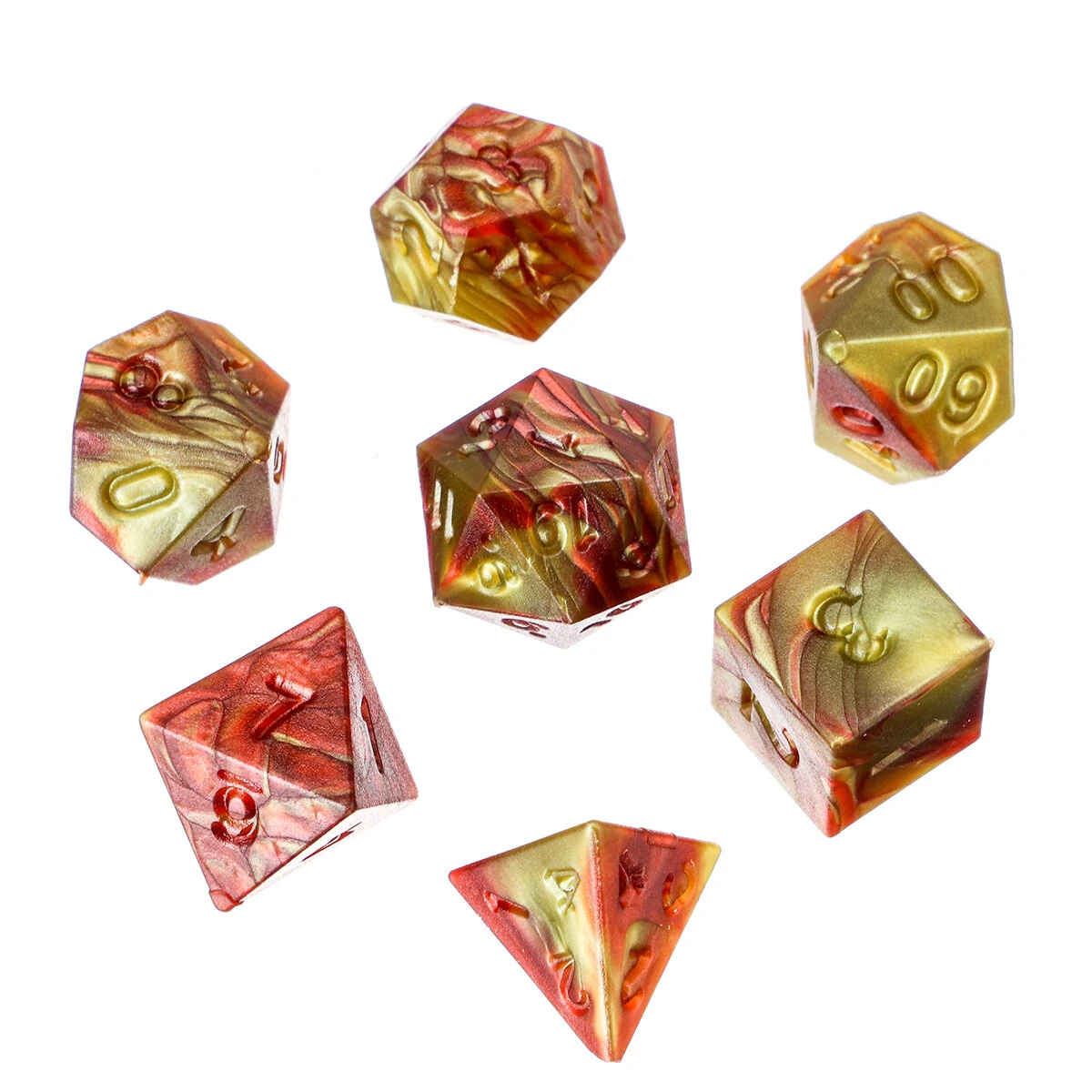 Polyhedral Dice Set for Dungeons & Dragons - 7Pcs D20 D12 D10 D8 D6 D4 + Pouch - Image 5