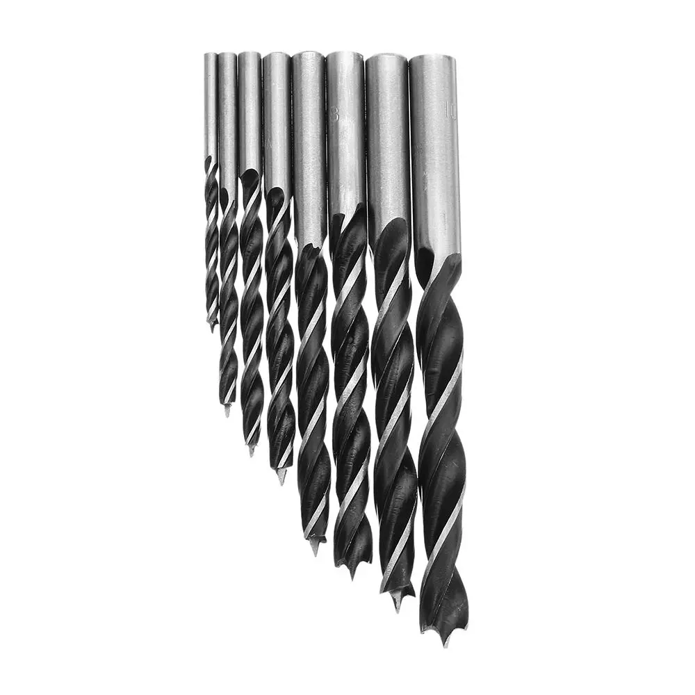 Drillpro 8pcs 3-10mm Carbon Steel Twist Drill Bits | 3 Flute Woodworking Tool - Image 3
