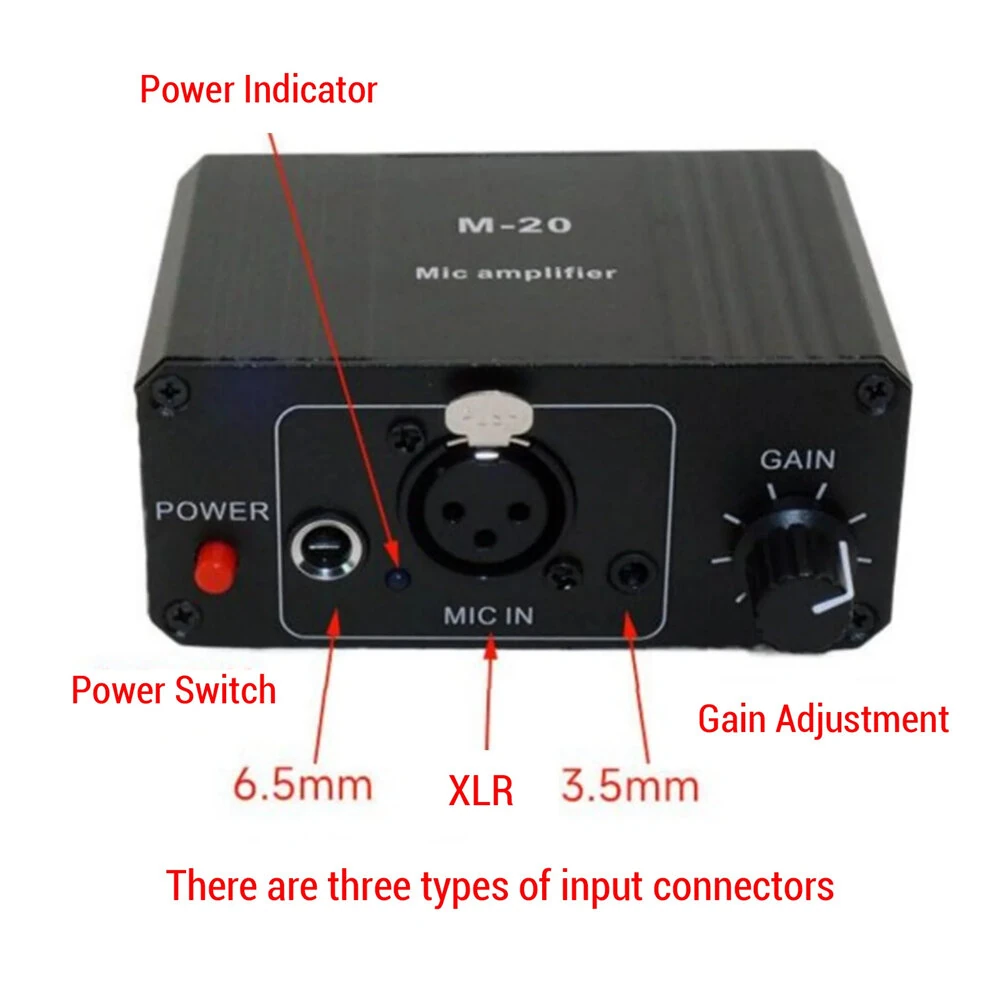 48V Microphone Preamp - Low Noise XLR Amplifier for Dynamic & Condenser Mics - Image 3