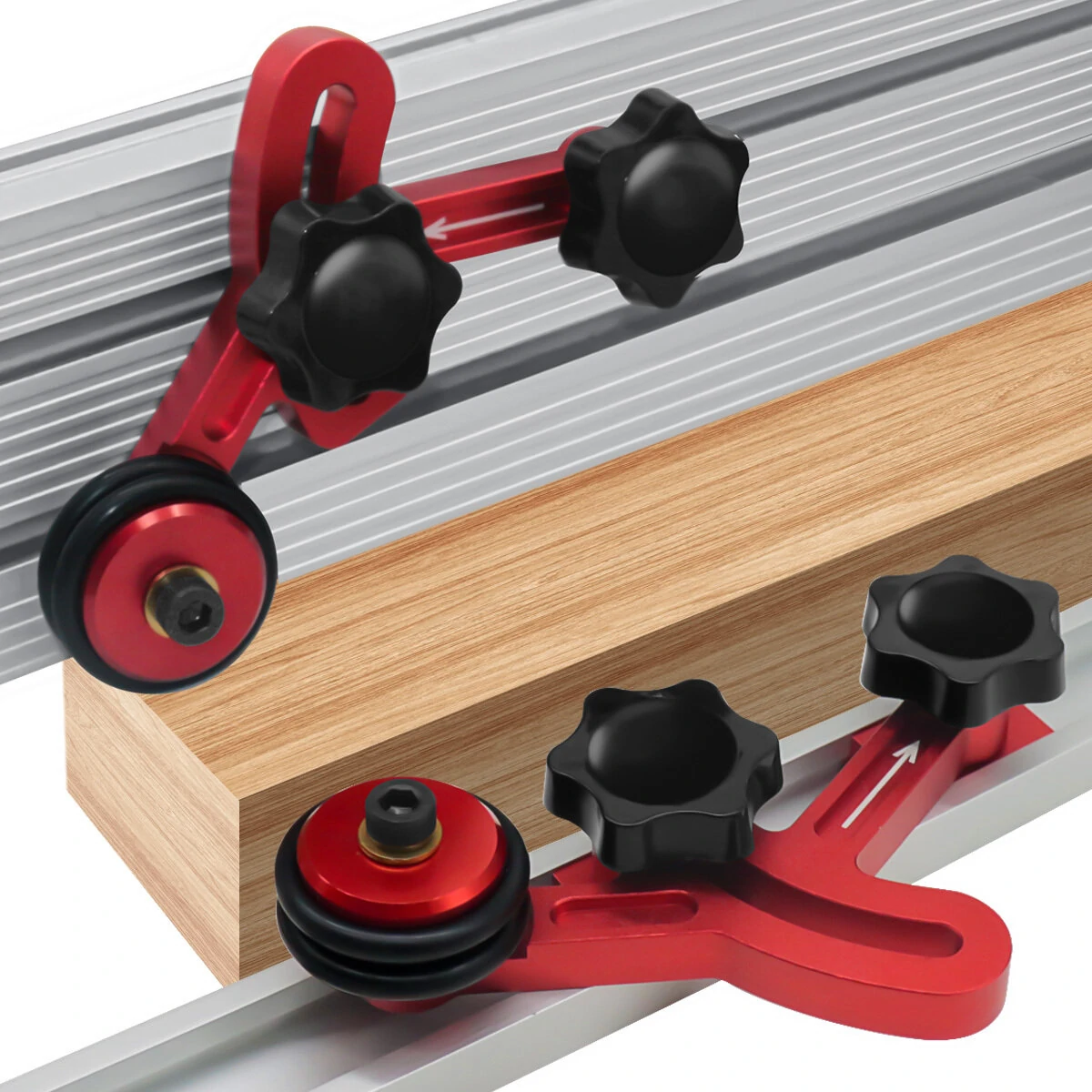Woodworking Anti-Rebound Safety Feeder | 1 Pair Aluminum Feather Loc Board Guides - Image 4