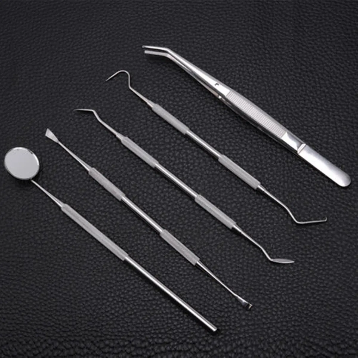 Stainless Steel Dental Tools Kit - 5 Piece Dentist Teeth Clean Hygiene Set - Image 3