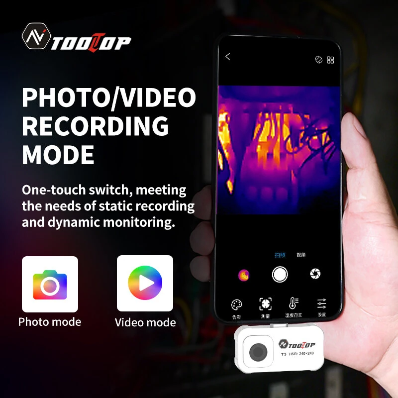 AV TOOLTOP T3 Thermal Imaging Camera | 96x96 Resolution -20°C to 550°C | Android Compatible Portable - Image 5