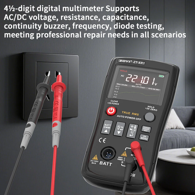 ZOYI ZT-XR1 2in1 Battery Internal Resistance Meter - 25000 Counts Multimeter for 18650 Testing - Image 3