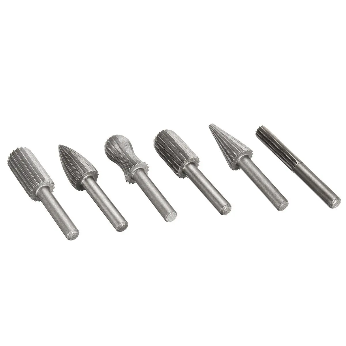 6pcs 6mm 1/4 Inch Shank HSS Rotary File Burr Set | High Speed Steel Carving Bits - Image 5