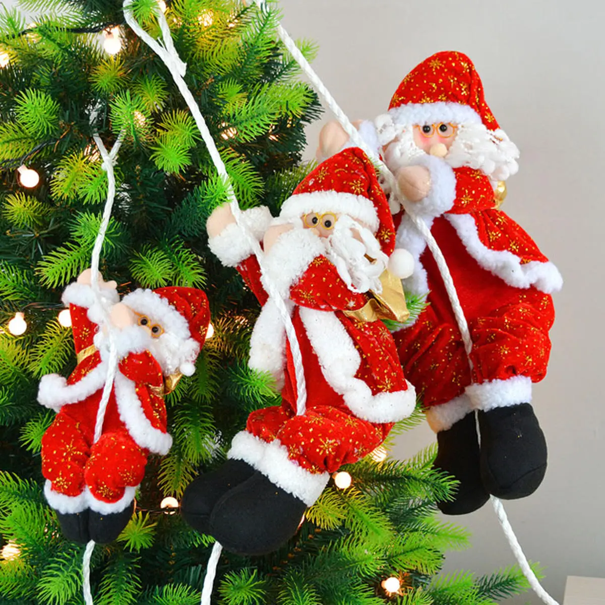 Santa Claus Climbing Rope Christmas Decor - Indoor Outdoor Tree & Garden - Image 2