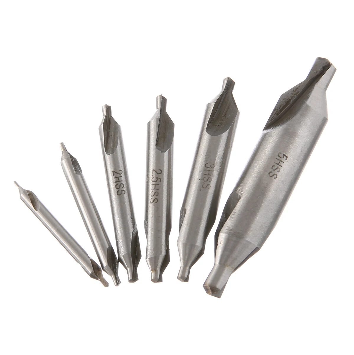 Drillpro 6pcs HSS Center Drill Bits Set | 60 Degree 1-5mm Countersink Bit - Image 2