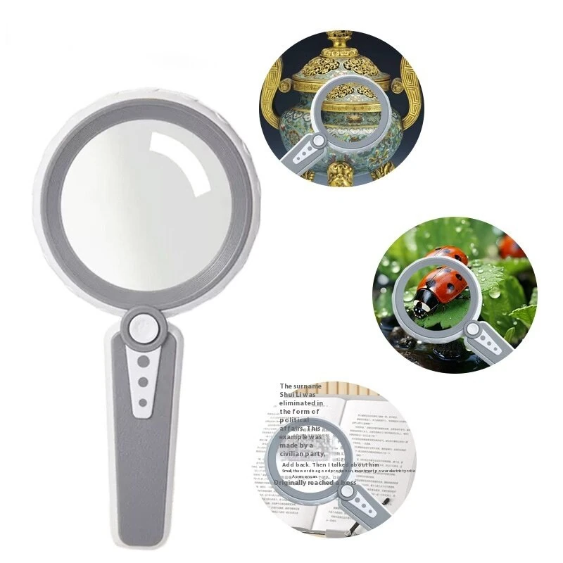 30X LED Rechargeable Handheld Magnifier - 2-in-1 Double Lens for Reading & Craft Inspection - Image 2