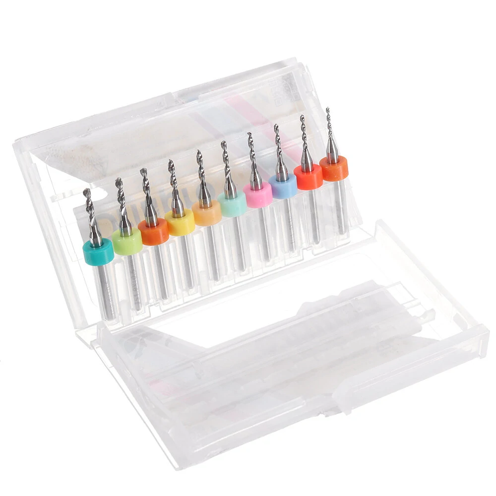 Drillpro DB-P1 Tungsten Steel PCB Drill Bits - 10pcs CNC Alloy Set for Circuit Boards - Image 2