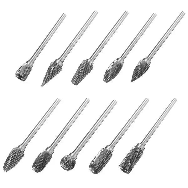 Carbide Rotary Burr Set - 10pcs 2.34x6mm CNC Engraving Bits | Tungsten Cutter - Image 2