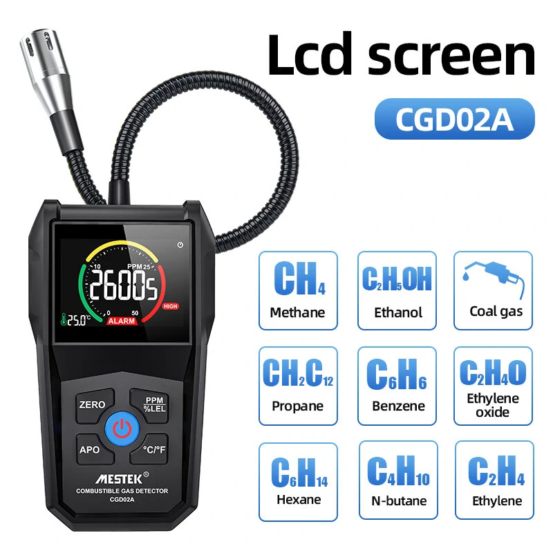 MESTEK CGD-02A Digital Gas Leak Detector | Combustible Gas Tester & Air Quality Monitor - Image 3