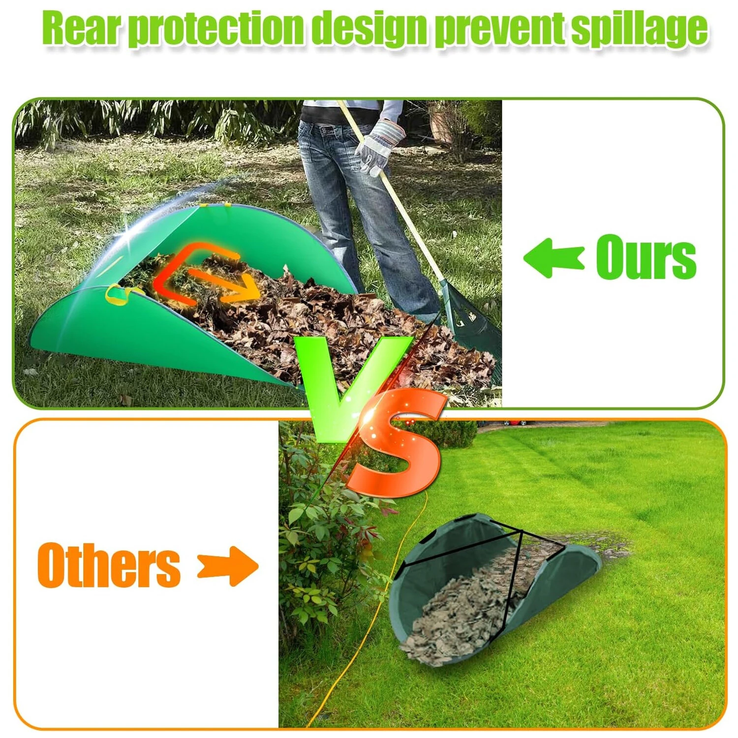 Portable Collapsible Leaf Bag - 42 Gallon Large Capacity Yard Waste | Multi-Handle - Image 4