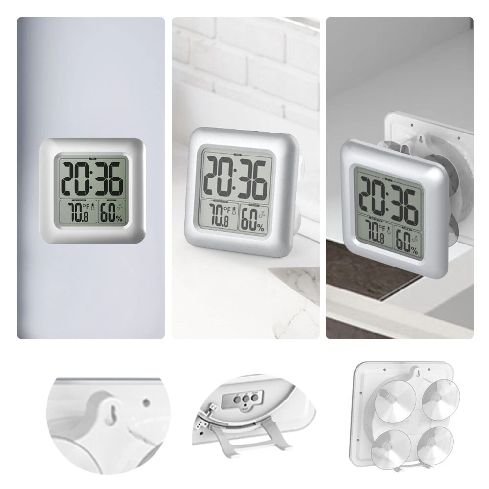 BALDR B0006STH Digital Clock - LCD Display Hygrometer - 12/24H Waterproof - Image 5
