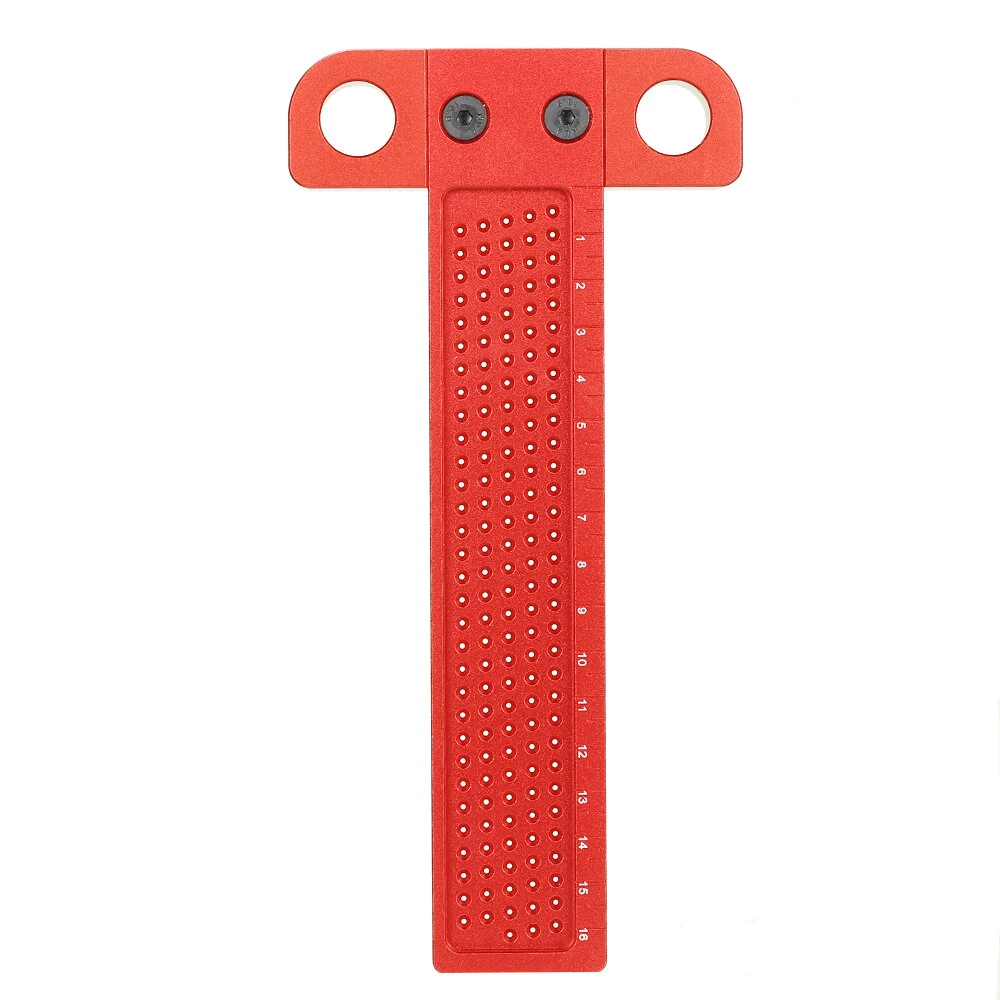 T-Type Ruler & Line Scriber for Woodworking - Aluminum Alloy with 1mm Holes - Image 5