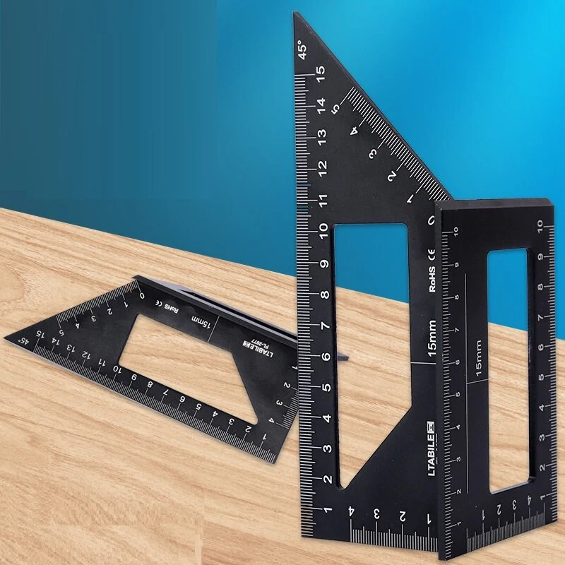 Multifunctional Right Angle Ruler 45/90 Degree | Aluminum Alloy T-Shape for Woodworking - Image 2