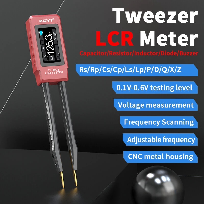 ZOYI ZT-MD2 LCR Meter - Capacitor Resistor Inductor Tester | OLED Display | Portable - Image 2