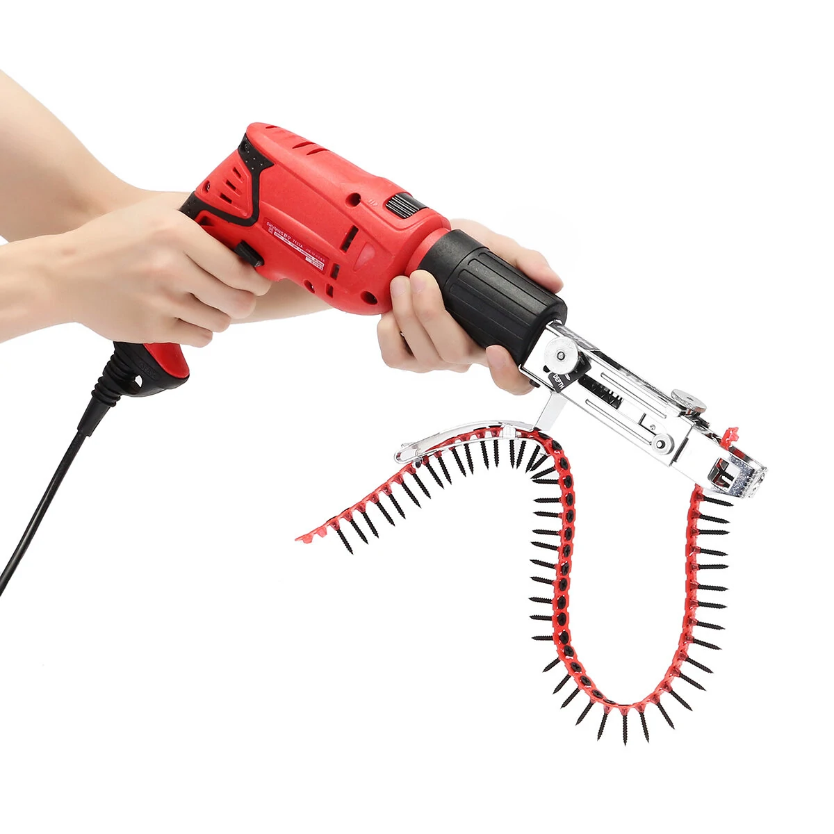 Drillpro 4pc Automatic Chain Nail Adapter - Electric Drill Attachment for Woodworking - Image 2