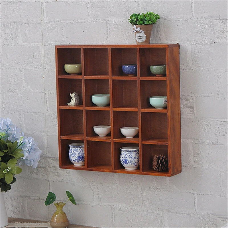 Wall Mounted Wooden Shelf - Hanging Storage & Display Rack Holder - Image 3