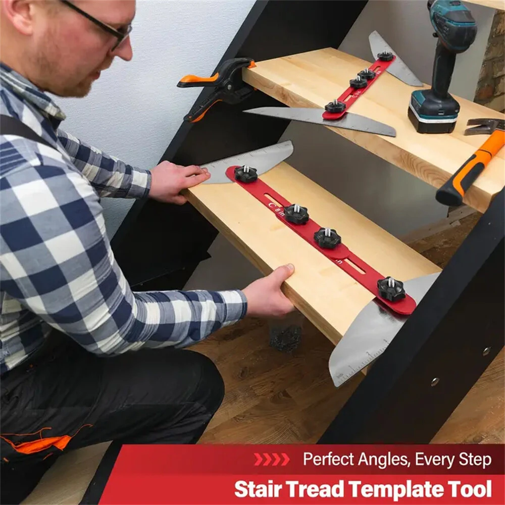 Stair Tread Gauge Template Tool - Aluminum Alloy Jig for Stairs & Drywall - Image 5
