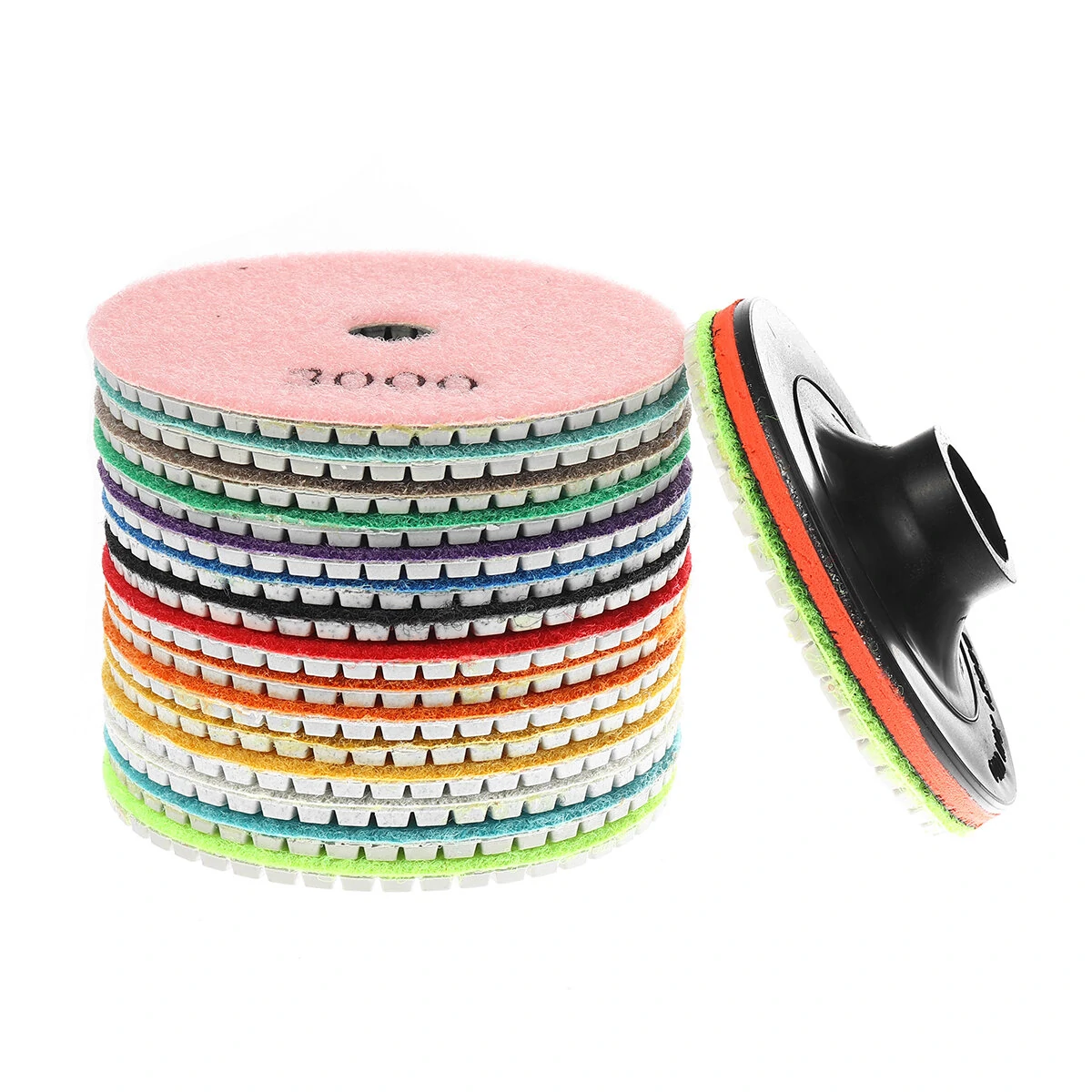 4 Inch Diamond Polishing Pads Set - 17pcs 30-800 Grit for Marble Granite - Image 2