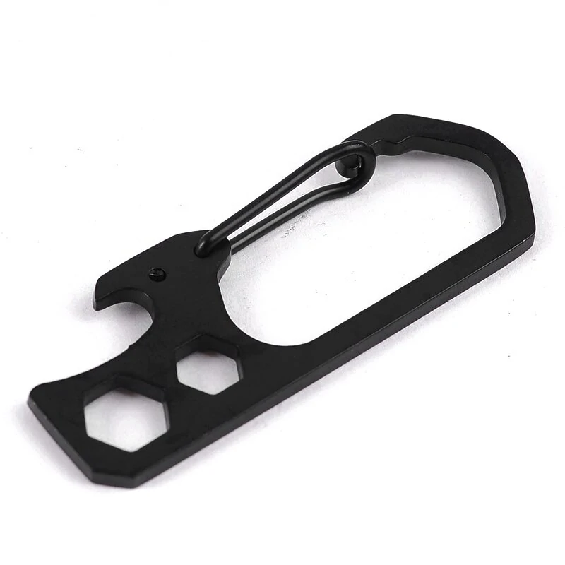 Stainless Steel Multi Tool - Carabiner Key Ring with Bottle Opener & Hex Wrench - Image 5
