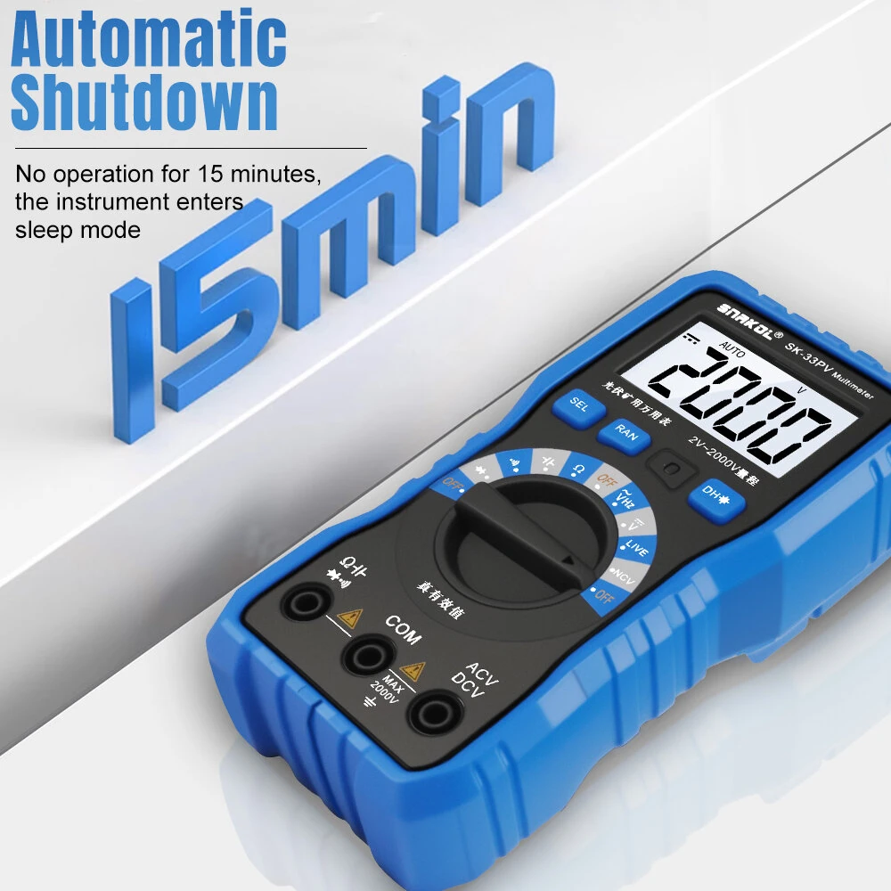 SK-33PV High Voltage Multimeter - 2000V AC DC Tester | Backlit Display & NCV - Image 5