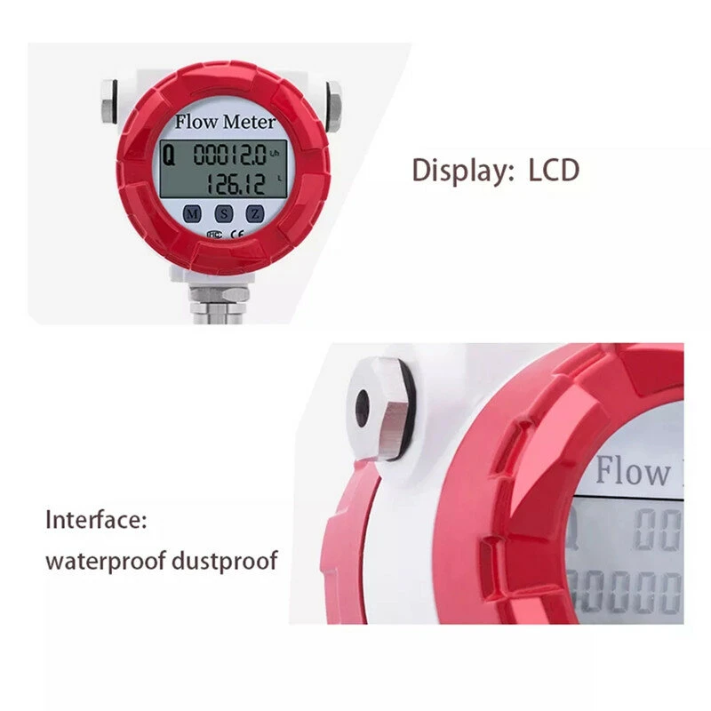 DN25 Turbine Flow Meter Sensor - Digital Display 4-20mA RS485 for Water Gasoline - Image 4