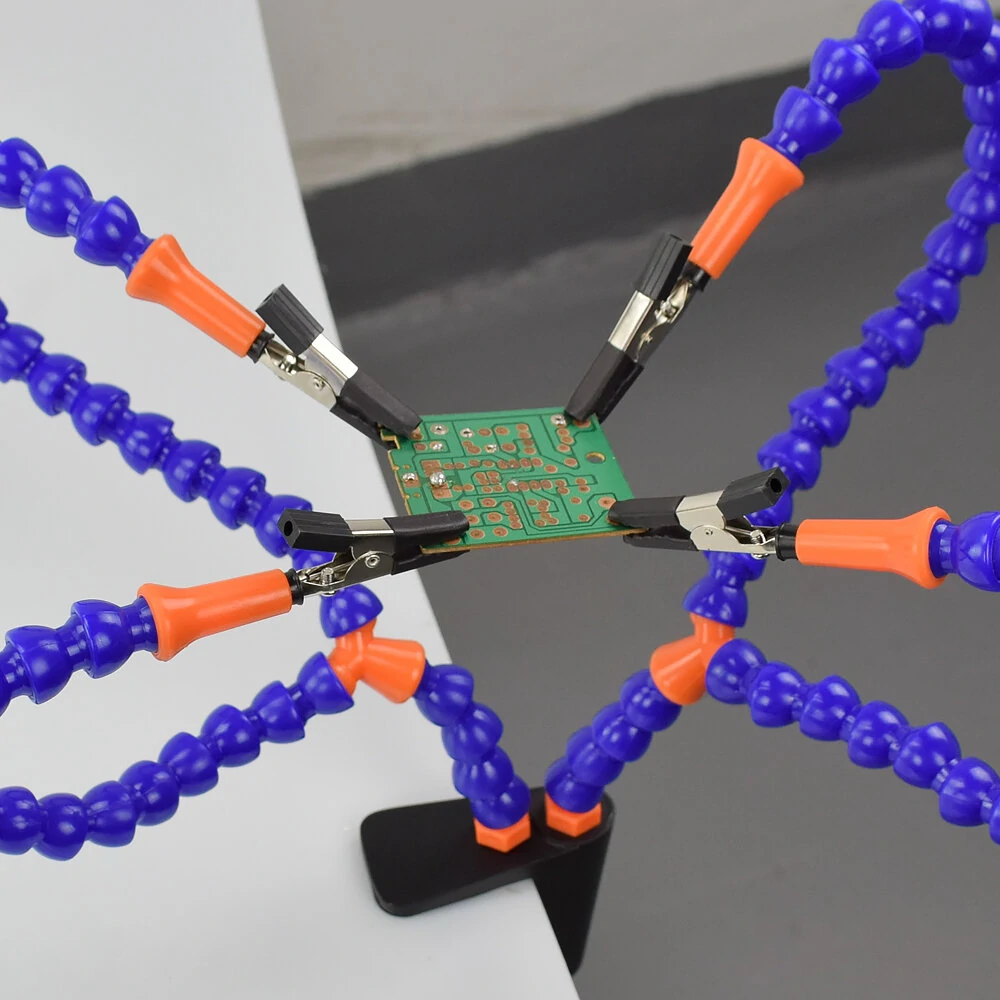 NEWACALOX Soldering Station Holder - PCB Fixture with 4 Flexible Arms | Helping Hand Tool - Image 4