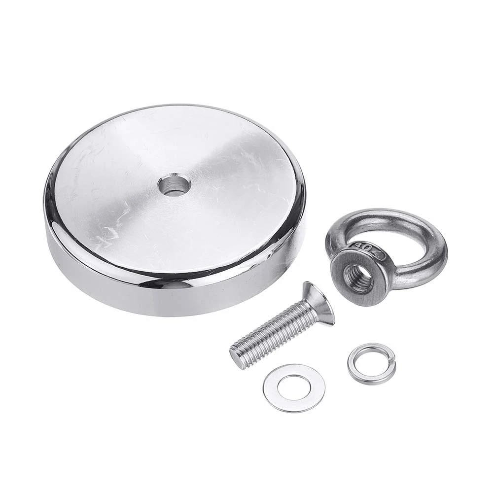 D90mm 400Kg Neodymium Recovery Magnet - Strong Hook with Diving Rope for Metal Detecting - Image 5