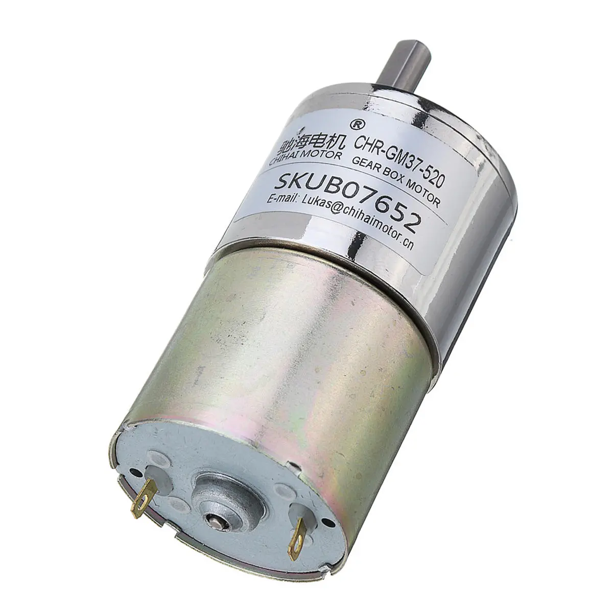 ChiHai CHR-37GB-520S DC Gear Motor - 12V 52RPM 1:150 Reduction Ratio - Image 3