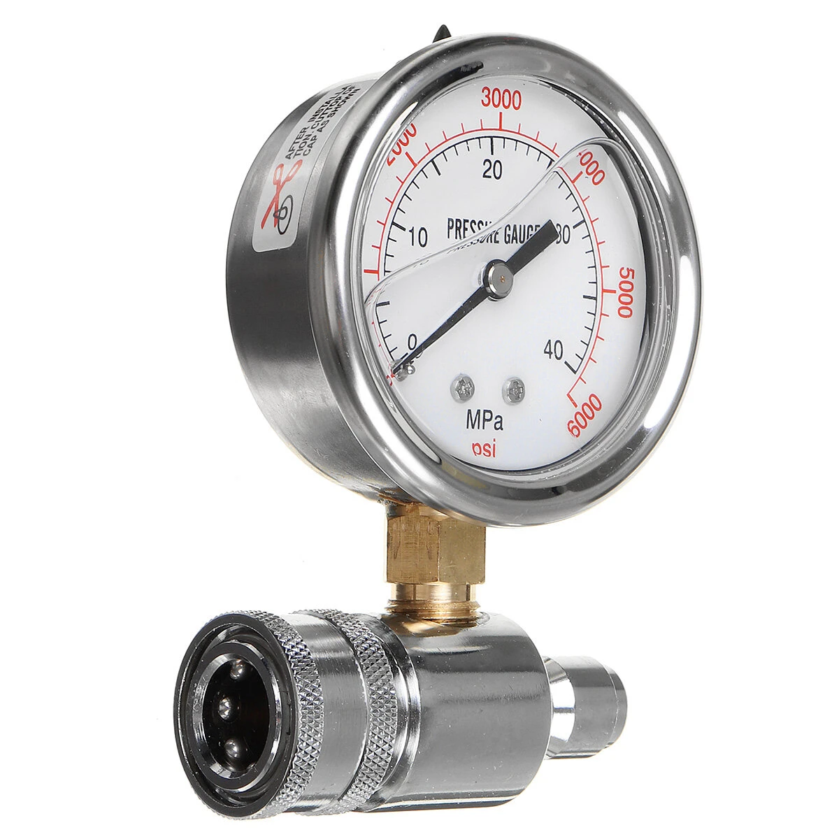 Axial Hydraulic Pressure Gauge - 40MPa 6000PSI Stainless Steel Test Indicator - Image 3