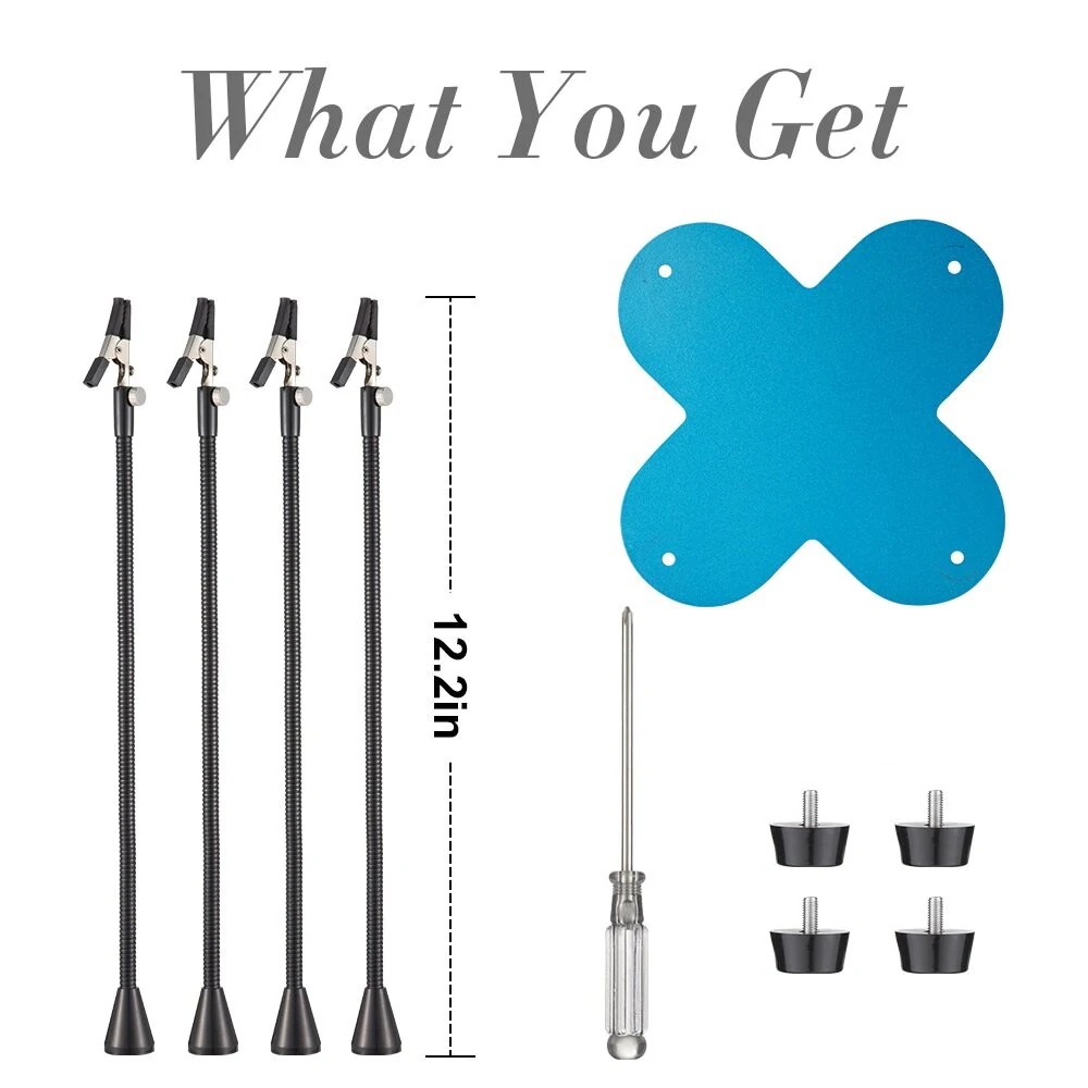 Flexible Arm Soldering Helping Hands - 4Pc Tool with PCB Clamp | Repair Station Stand - Image 5
