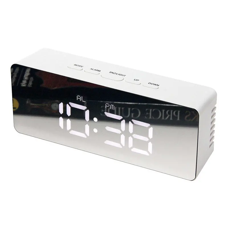 LED Alarm Clock with Make-Up Mirror & Night Light - Digital Thermometer - Image 5