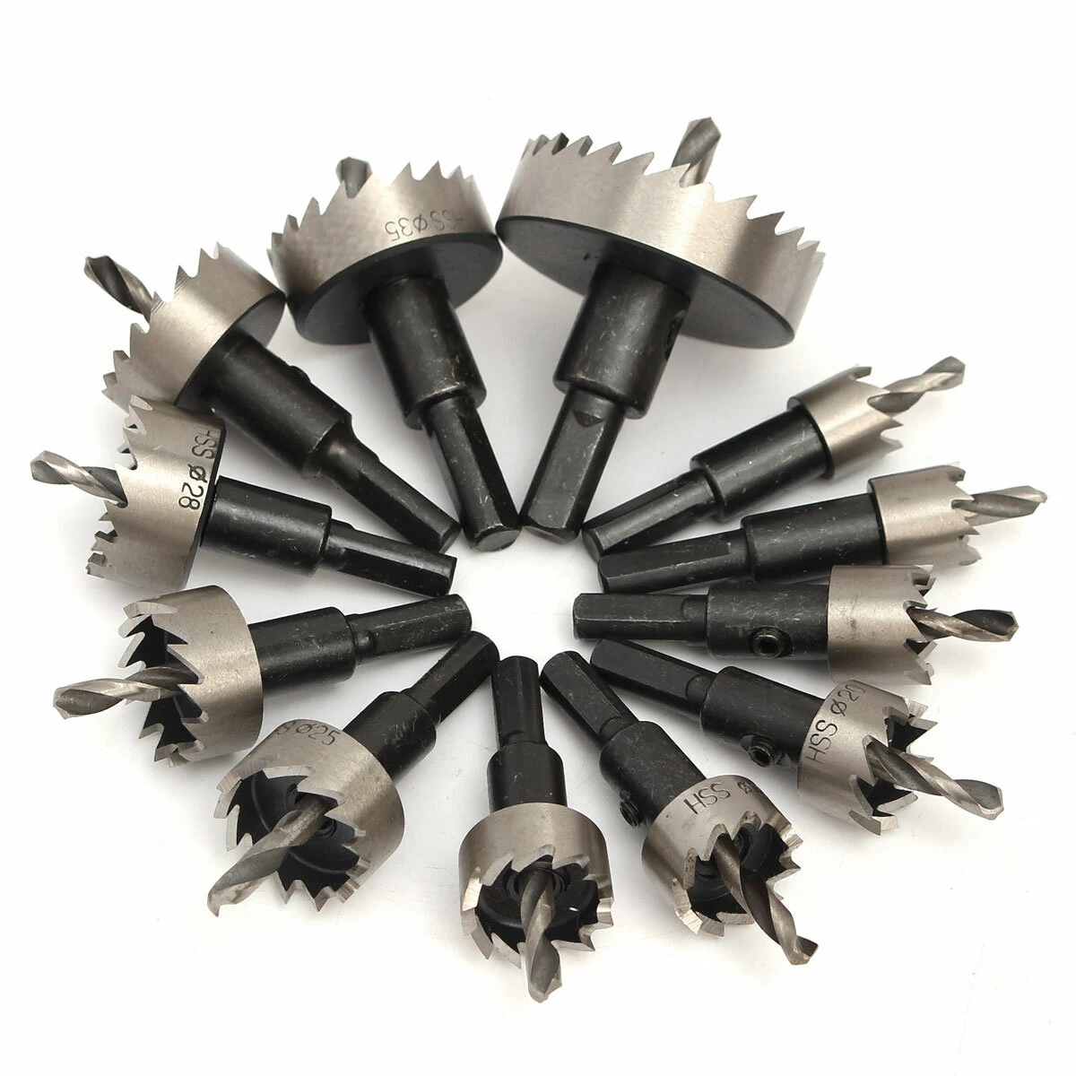 12pcs HSS Hole Saw Cutter Set | 15-50mm Drill Bits for Metal & Wood - Image 5