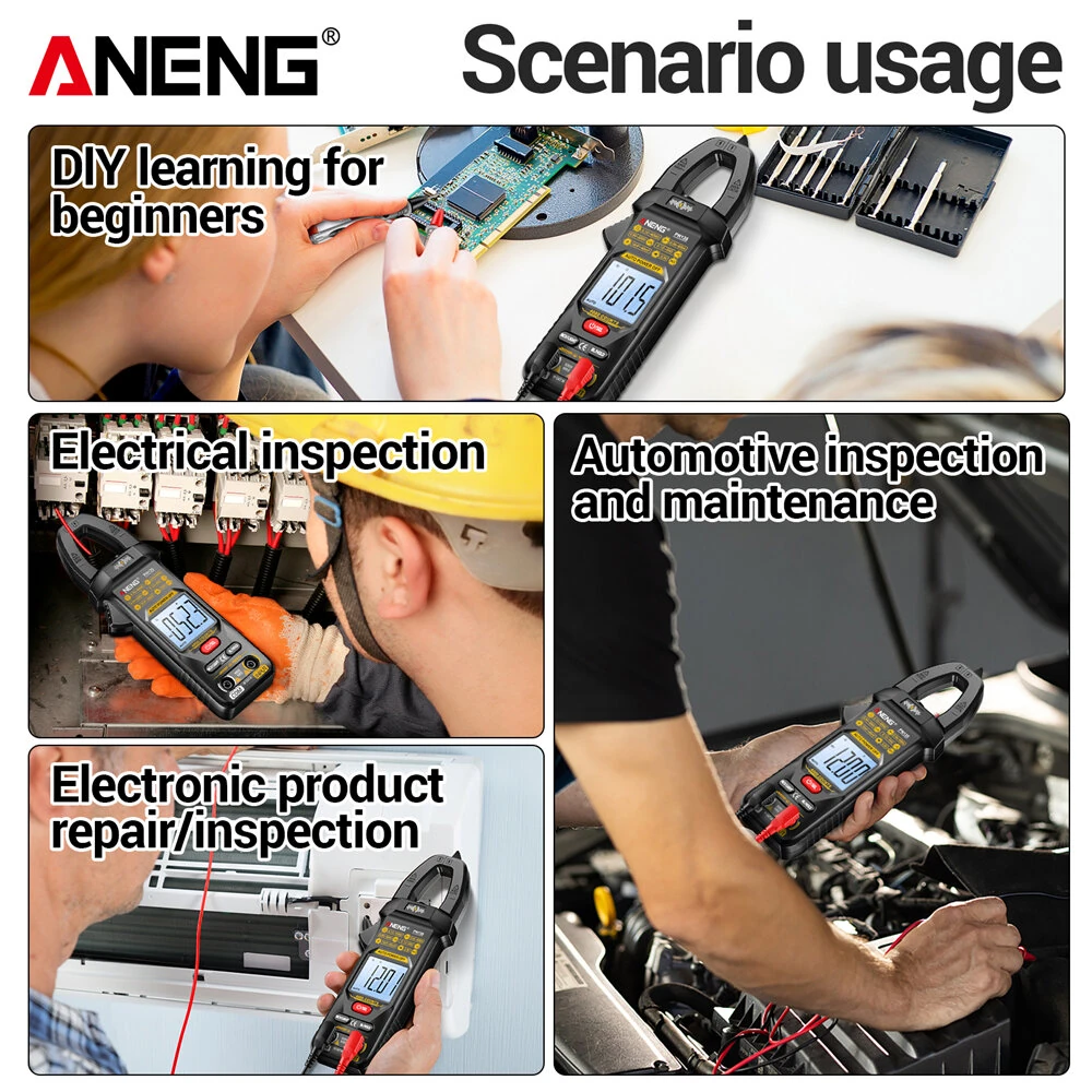 ANENG PN135 Digital Clamp Meter - 600A AC/DC 4000 Counts | NCV Flashlight & Data Hold - Image 3